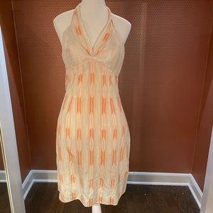 Eskell ethnic print silk and cotton blend halter dress